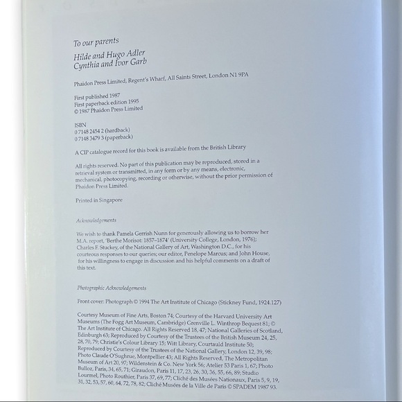 Berthe Morisot Softcover Coffee Table Impressionist Art Book - Picture 6 of 10